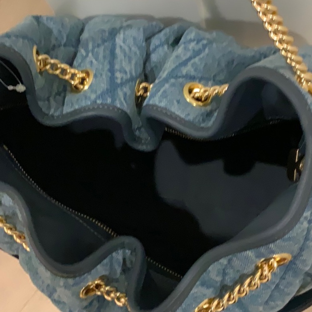 Coach Quilted Denim Shoulder Bag with Gold Hardware - Picture 8 of 13